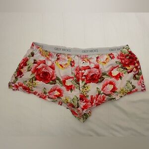 Gilly Hicks Floral Button-Front Lounge Shorts - Pink & Red